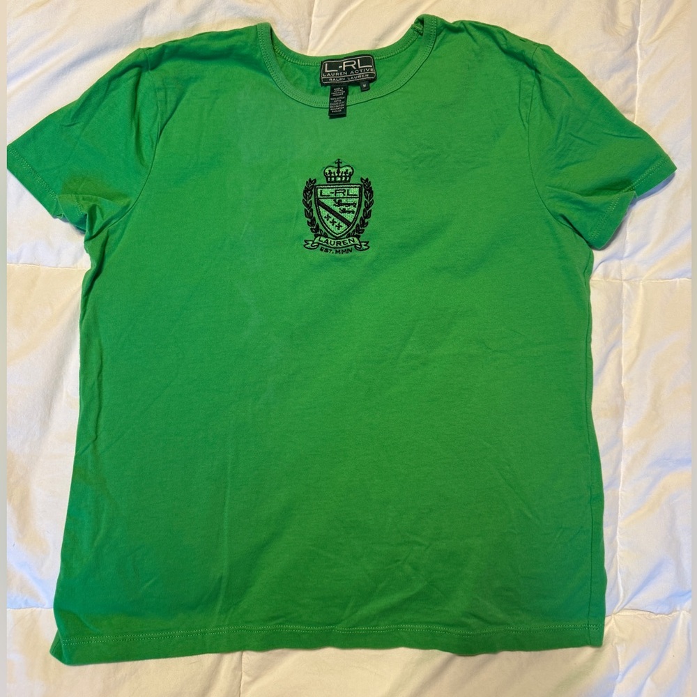 GREEN RALPH LAUREN ACTIVE T SHIRT